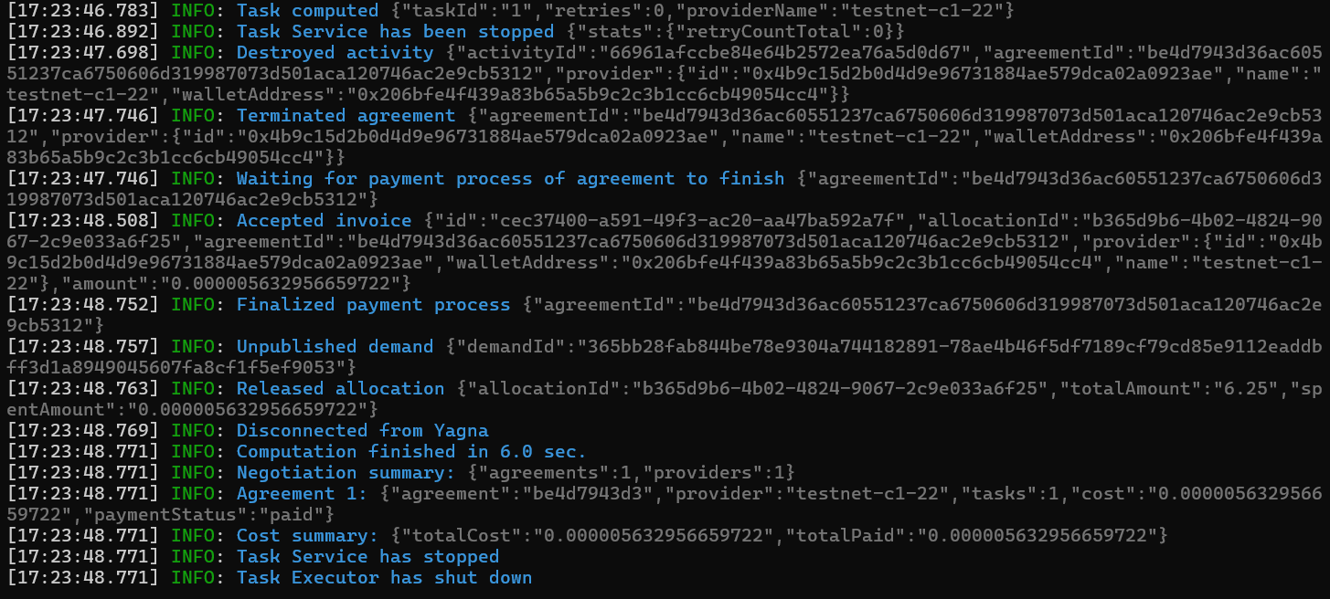 Commands batch endstream output logs